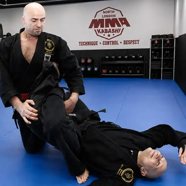 Jiu Jitsu Leg Control during training at MMA North London in Barnet